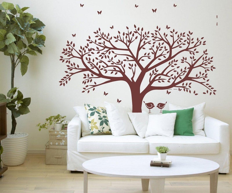 MAFENT Giant Family Photo Tree Wall Decal Wall Sticker Vinyl Mural Art for Home Decor Room Decor (Brown) - Image 3